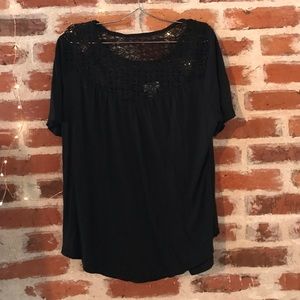Black lace t-shirt from Old Navy